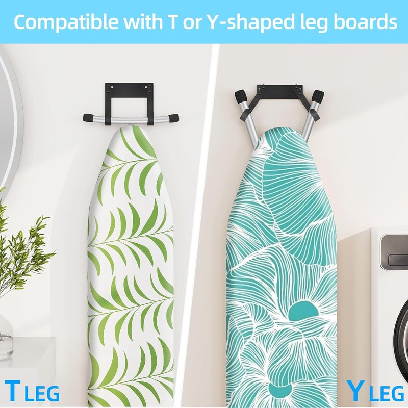 JUYSON Ironing Board Holder Wall Mount for T&Y Leg Ironing Board Hanger, Small Wall Mounted Ironing Board, Iron Holder Wall Mounted for Laundry Room - Image 2